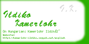 ildiko kamerlohr business card